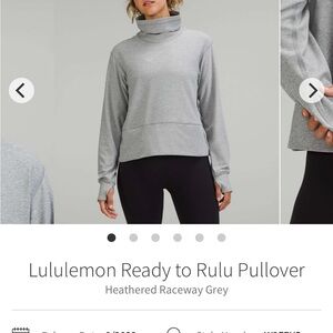 lululemon athletica Ready to Rulu Pullover- Heathered Raceway Grey